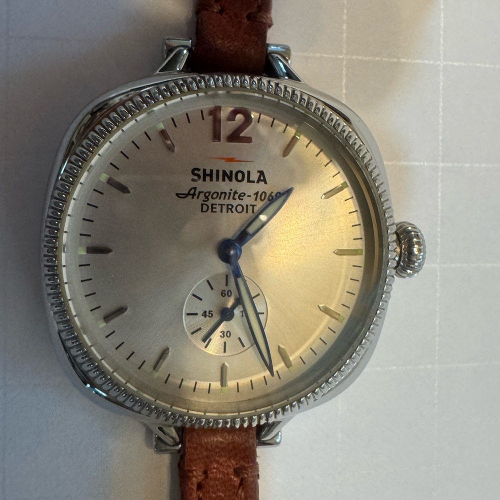 Shinola Cream Dial with Brown Leather Strap Watch